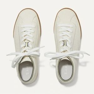 Rothy’s The Lace Up Sneaker in Vanilla Off-White